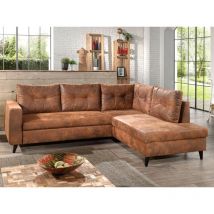 Bestmobilier - Nordic - canapé d'angle l - 5 places - convertible - industriel vintage - droit