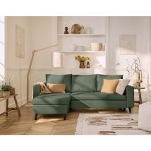 Bestmobilier - Nordic - canapé d'angle réversible 4 places - convertible avec coffre - en cuir vegan