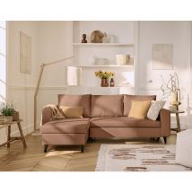 Bestmobilier - Nordic - canapé d'angle réversible 4 places - convertible avec coffre - en cuir vegan
