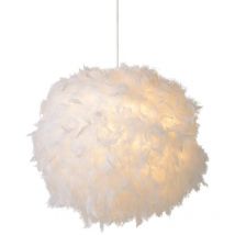 Contemporary Hanging Light Ø30cm Pure White Feather Pendant Light Modern Chandelier Creative Romantic Ceiling Lamp E27