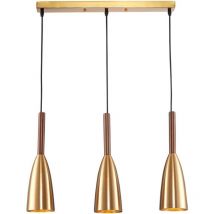 Nordic Laiton En Métal Pendentif Lumière De Mode De Luxe Moderne Mini Plafond Lampe Suspension (A, Droit 3 lumières)