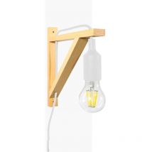 Skandinavische Wandleuchte 'yojo' -Holzdreieck und