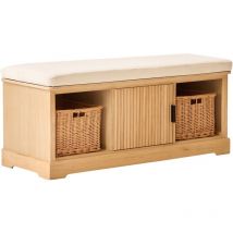 Nordlys - Banc Entrée en Bois 1 Porte 2 Rangements avec Paniers