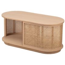 Nordlys – Table basse fixe en bois laqué – 90 x 40 x 40 cm – Rangement pratique – Bois certifié durable FSC