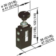 Norgren - imi Mechanischbetätigtes Pneumatik-Ventil 03060402 Gehäusematerial Aluminium 1 St.