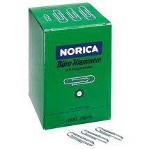 Büroklammer glatt runde Form mit Kugelenden 32mm Metall verzinkt silber 1.000 St./Pack.