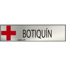 Cartel informativo 'Botiquín' (inox adhesivo 0.8mm), 5x20cm E3/08896