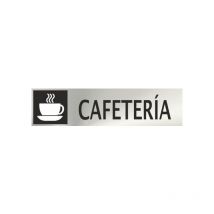 Señal informativa de Cafetería, de acero inoxidable 0'8mm 50 x 200 mm sekureco