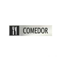 Cartel informativo Comedor, de Acero Inoxidable Adhesivo 50 x 200 mm sekureco