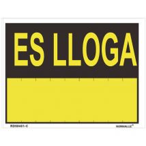 Normaluz - Cartel 'Es lloga' (pvc 0.4mm), 45x70cm (cat) E3/08865