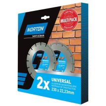 Norton - Clipper Diamant Trennscheiben Set 'universal' 230 x 22,23 mm 2er Set