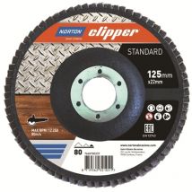 Saint Gobain - Norton Clipper Fächerschleifscheibe Mopteller Standard 125mm, Ausführung: 125x22,23 , K80, 10er ve