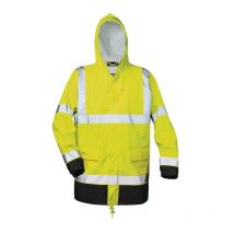 Veste de pluie de signalisation en pu Manfred taille xxl jaune/noir pu sur support de pes
