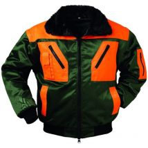 Forstpilotenjacke Gr.XL grün/orange 70%Polyacryl/30%Polyester Webpelzfutter