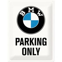 Nostalgic-Art Targa Vintage bmw – Parking Only – Idea Regalo per Amanti di Accessori per Auto, in Metallo, Design Retro per Decorazione, 30 x 40 cm