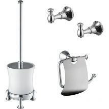 Nostalgie Accessoires-Set Handtuchhaken WC-Papierhalter WC-Bürste - Paulgurkes