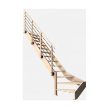 Nostra – Scala in legno con 1/4 di giro a sinistra in faggio