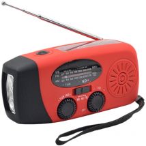 Meterk - Notfallradio, Handkurbel, Solar-Wetterradio, 2000 mAh, am/fm, Notfall-Wetterradio, tragbare Powerbank mit Solaraufladung, Handkurbel und