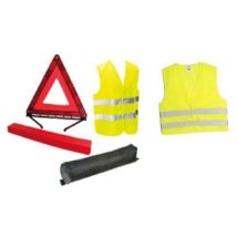 Sicherheitsset Htc Equipements - 1 Warndreieck 550g + 2 Sicherheitswesten Gelb Größe Xl 2 Reflektierende Streifen