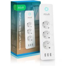 Nous - A5T Presa multipla Tasmota con hub usb, con chip Wi-Fi ESP8266, montaggio a parete multipresa, 15 a, smart, con contatore di corrente, timer,