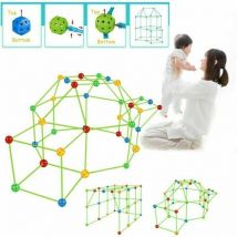 Tente pour enfants, kit de construction de cabane pour enfants DIY fort, intérieur extérieur (boule 36 bâton 51 avec tente),