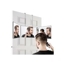 Miroir 360 degrés Miroir 3 faces pliable Miroir 3 Voies noir miroir grossissant miroir mural Portable tri-pli réglable et Pliable avec Crochet
