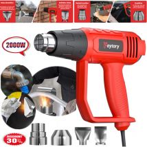 Dayplus - Nouveau pistolet à air chaud avec 4 buses et accessoires 2000 watts