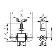 Käfer - Palpeur d. 84 mm rouleau M25 acier adapté à horloges de mesure