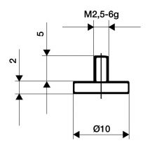 Palpeur d. 30 mm plan M25 acier adapté à horloges de mesure Käfer
