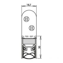 Athmer - Joint de porte Schall-Ex Ultra ws 1-290 2-s.L.1208mm Alu anodisé.HLT