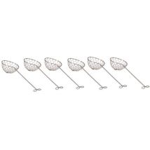 Épuisettes à fondue inox – Lot de 6 – Jardin piscine – Barbecue charbon