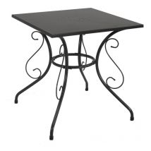 Nouvelle ancienne table carrée en métal anthracite cm70x70h72