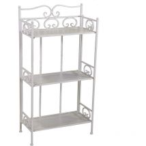 Vacchetti - Nouvelle étagère en métal jessica 3 étages brosse blanche cm47x23,5h90