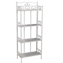 Nouvelle étagère en métal jessica 4 étages brosse blanche cm47x23,5h120