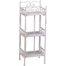 Vacchetti - Nouvelle étagère métallique étroite jessica 3 étagères brosse blanche cm26x23h76