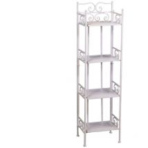 Vacchetti - Nouvelle étagère métallique étroite jessica 4 étagères brosse blanche cm27x23h104