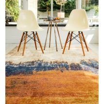 Lord Of Rugs - Nova Abstract NV04 Modern Rug for Living Room Bedroom Distressed Orange Rug in Large 160x230 cm (5'3'x7'7')