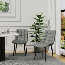 More4homes - Nova Modern Faux Leather Dining Chair Padded Seat Metal Legs Kitchen 6 pcs grey