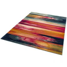 Lord Of Rugs - Nova Stripe NV05 Abstract Rug for Living Room Bedroom Modern Bright Rainbow Painterly Art Multi Coloured Rug in Medium 120x170 cm