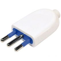 Nova Line - Novaline fiche volante 2P+T 16A avec serre-cable et presse-e'toupe pot. max 1500W corps en polyme're blanc