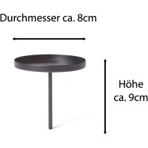 4x Novaliv Kerzenständer Kerzenpick, Kerzenpin, Kerzenhalter, 4x Flach, 8 cm schwarz