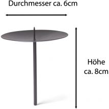 Novaliv - 4x Kerzenständer Kerzenpick, Kerzenpin, Kerzenhalter, 4x Mit Dorn 6 cm schwarz