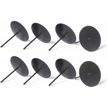 8x Novaliv Kerzenständer Kerzenpick, Kerzenpin, Kerzenhalter, 8x Mit Dorn 6 cm schwarz