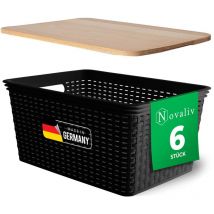 6x Novaliv Aufbewahrungsbox 6x Aufbewahrungsbox, 6x Holzdeckel
