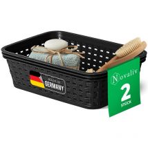 2x Novaliv Aufbewahrungsbox 2x Aufbewahrungskorb Rattan