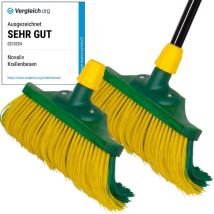 Novaliv - 2x Kehrgarnituren Besenkopf mit Stiel