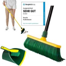 Novaliv - Besen Besenkopf mit Stiel und Handfeger mit Kehrschaufel