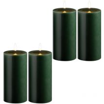 4x Novaliv LED-Kerze Echtwachskerzen mit led, mit Timerfunktion, ohne Batterien