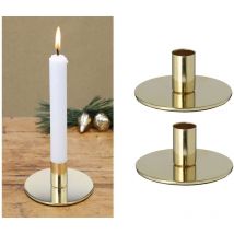 2x Novaliv Standkerzenhalter Stabkerzenhalter Gold