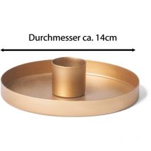 4x Novaliv Standkerzenhalter Stabkerzenhalter 4 x 14cm Gold